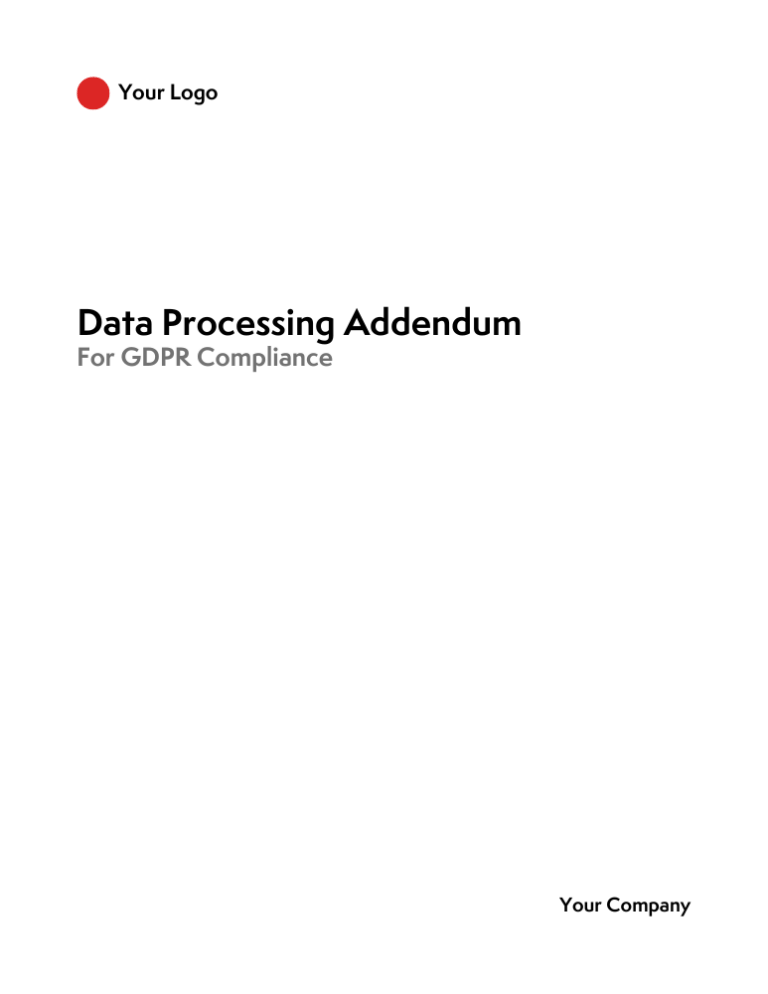 SaaS Data Processing Agreement